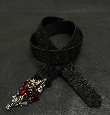 THETLSTUDIO Direction of Light: Dark wind, a sword-piercing big scalp, embossed punk street belt decoration