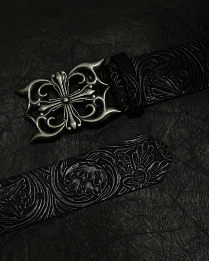 TALKLESSFASHION Direction of Light Vintage Diablo Cross Belt Rivet Belt Punk Niche Accessories