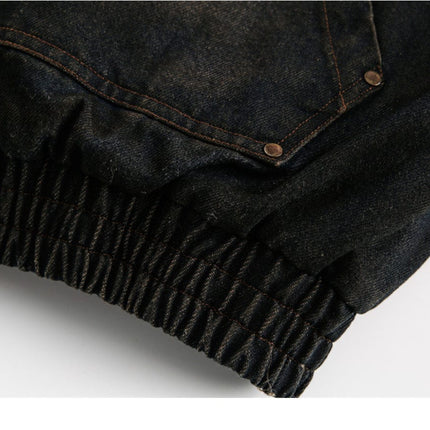 TALKLESSFASHION Distressed Cotton Denim Hooded Coat Jacket—7854