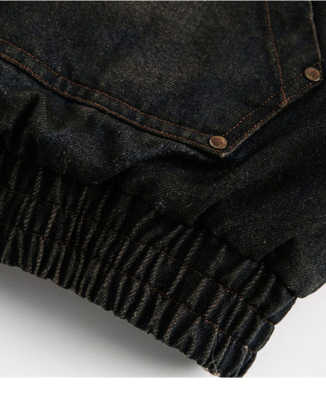 TALKLESSFASHION Distressed Cotton Denim Hooded Coat Jacket—7854