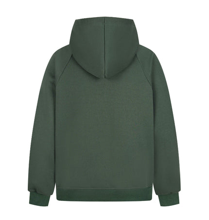TALKLESSFASHION Distressed Letter Print Embroidered Hooded Sweatshirt