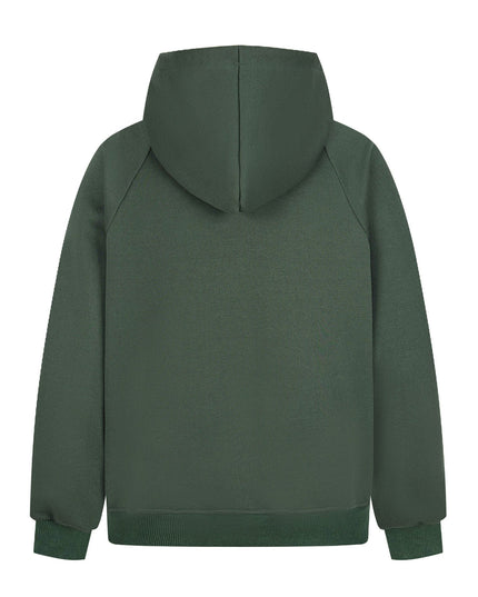 TALKLESSFASHION Distressed Letter Print Embroidered Hooded Sweatshirt