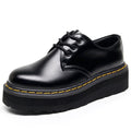 TALKLESSFASHION [do not grind feet] lightweight -1461 platform sole 3 hole martin shoes women's low-top genuine leather casual black student booties