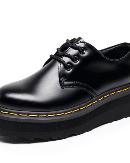 TALKLESSFASHION [do not grind feet] lightweight -1461 platform sole 3 hole martin shoes women's low-top genuine leather casual black student booties