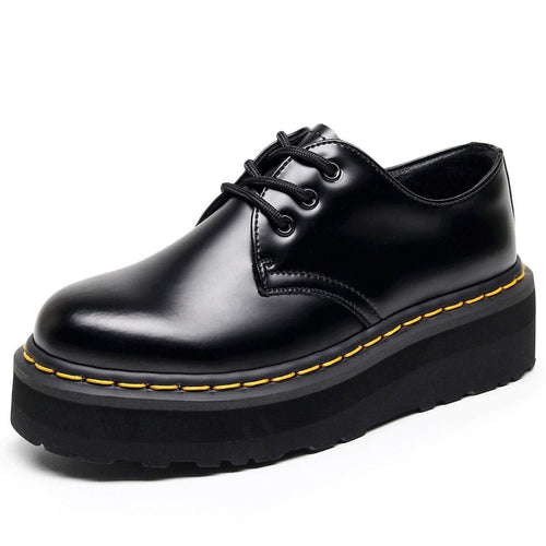 THETLSTUDIO [do not grind feet] lightweight -1461 platform sole 3 hole martin shoes women's low-top genuine leather casual black student booties