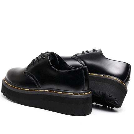 TALKLESSFASHION [do not grind feet] lightweight -1461 platform sole 3 hole martin shoes women's low-top genuine leather casual black student booties