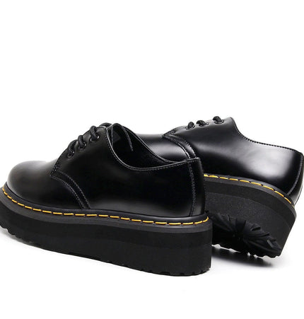 TALKLESSFASHION [do not grind feet] lightweight -1461 platform sole 3 hole martin shoes women's low-top genuine leather casual black student booties