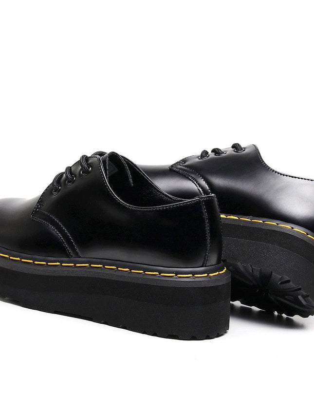 TALKLESSFASHION [do not grind feet] lightweight -1461 platform sole 3 hole martin shoes women's low-top genuine leather casual black student booties