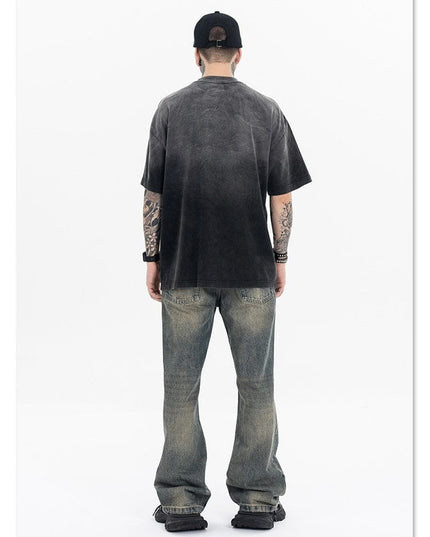 TALKLESSFASHION Dyed Retro Printed T-Shirt —- 7090