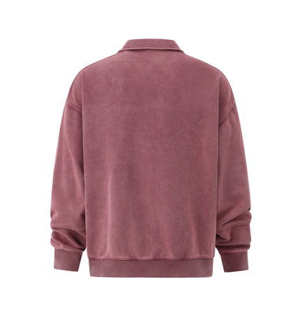 THETLSTUDIO Embroidered Lapel Pullover Sweatshirt