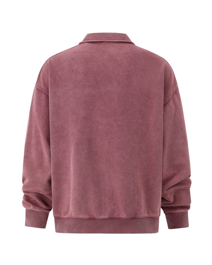 TALKLESSFASHION Embroidered Lapel Pullover Sweatshirt