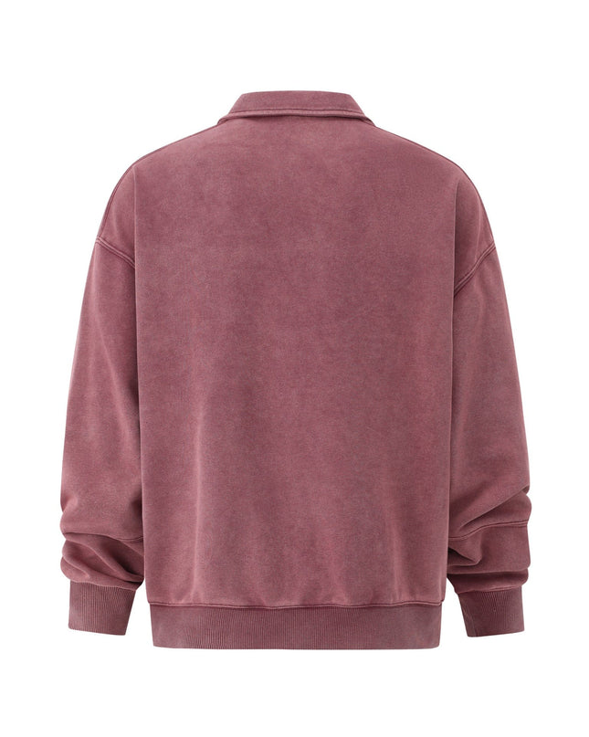 TALKLESSFASHION Embroidered Lapel Pullover Sweatshirt