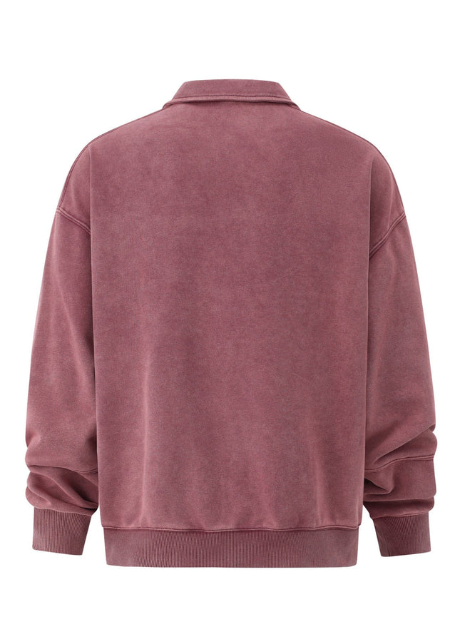 TALKLESSFASHION Embroidered Lapel Pullover Sweatshirt