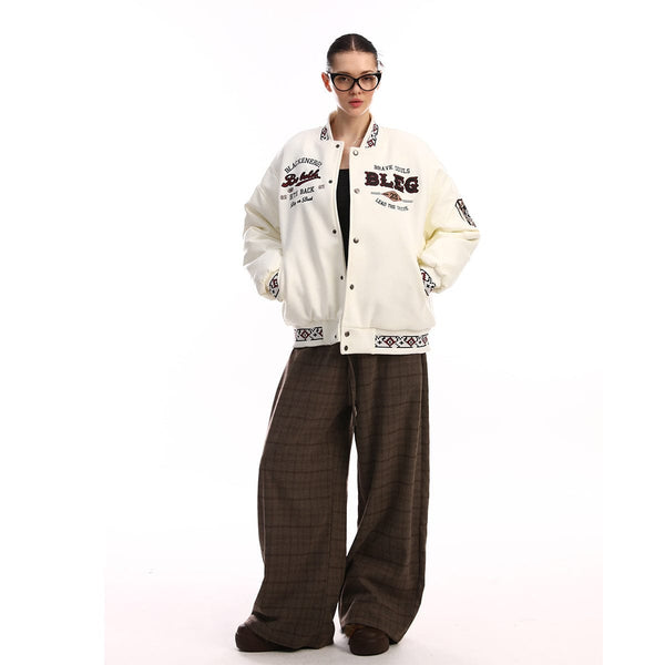 Embroidery Campus Style Cotton jacket