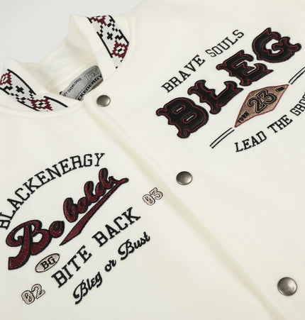 TALKLESSFASHION Embroidery Campus Style Cotton jacket
