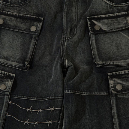 TALKLESSFASHION Embroidery RockTrail Explorer Jeans—7316