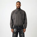 TALKLESSFASHION Embroidery Suede Double-Zip Shell
