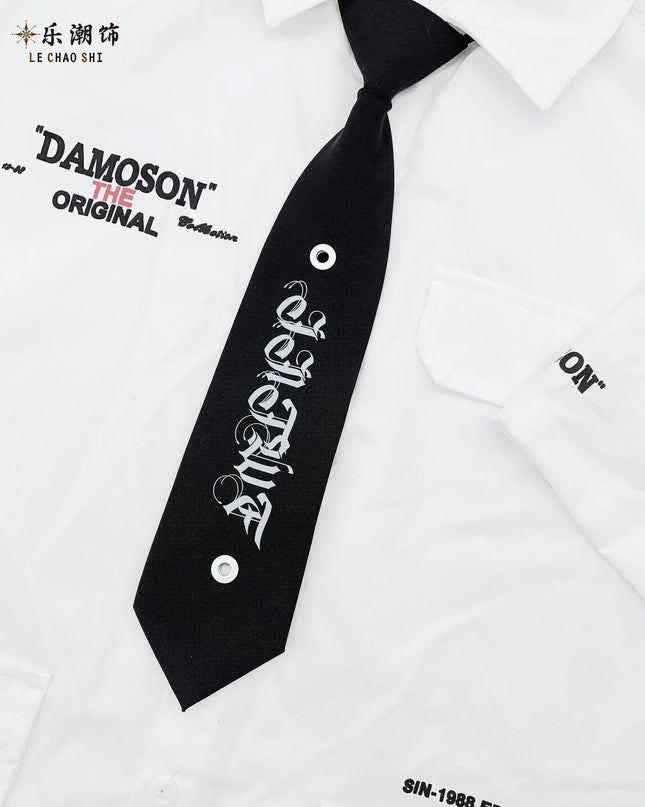 TALKLESSFASHION English printed tie Le Chao zipper-free ties