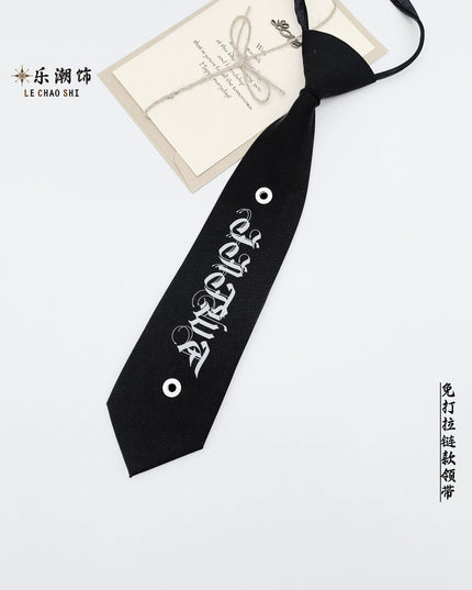 TALKLESSFASHION English printed tie Le Chao zipper-free ties