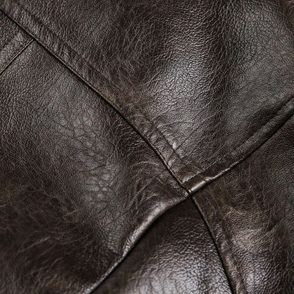TALKLESSFASHION EON 26 Spring New in stock American vintage distressed stand-up collar loop leather jacket jacket