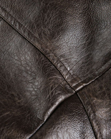 TALKLESSFASHION EON 26 Spring New in stock American vintage distressed stand-up collar loop leather jacket jacket
