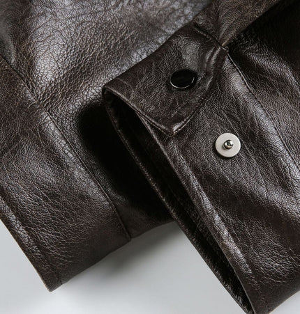 THETLSTUDIO EON 26 Spring New in stock American vintage distressed stand-up collar loop leather jacket jacket