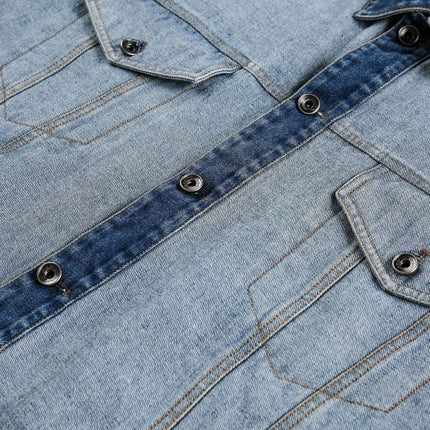 TALKLESSFASHION EON 26 Spring New in stock American vintage patchwork denim cargo jacket jacket men