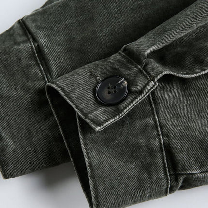 TALKLESSFASHION EON 26 Spring New in stock American vintage washed zip lapel jacket jacket