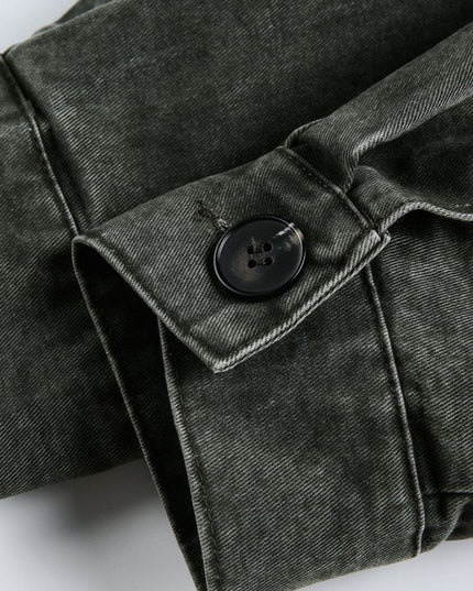 TALKLESSFASHION EON 26 Spring New in stock American vintage washed zip lapel jacket jacket
