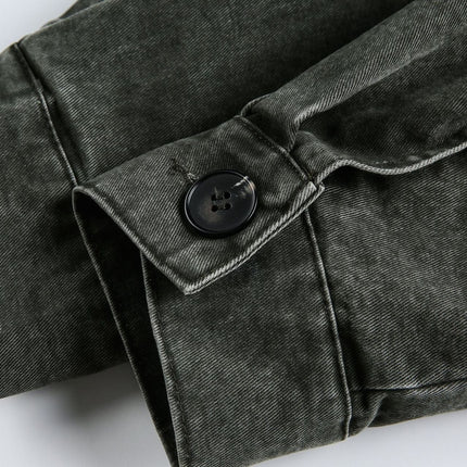 TALKLESSFASHION EON 26 Spring New in stock American vintage washed zip lapel jacket jacket