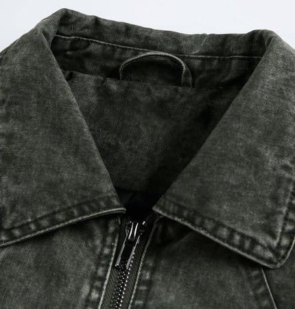 THETLSTUDIO EON 26 Spring New in stock American vintage washed zip lapel jacket jacket