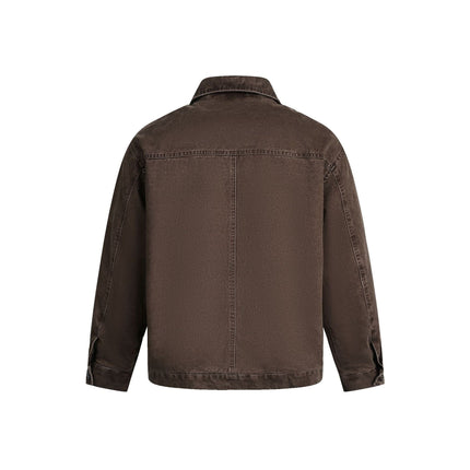 TALKLESSFASHION EON 26 Spring New in stock American vintage washed zip lapel jacket jacket
