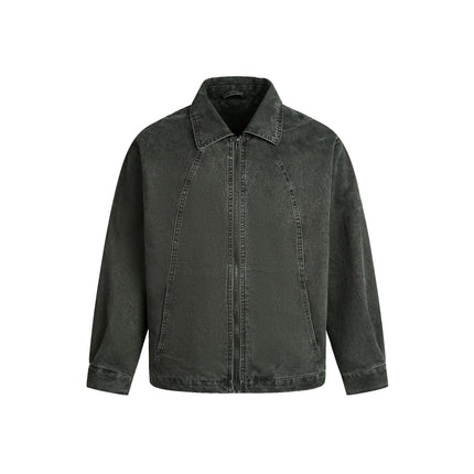 TALKLESSFASHION EON 26 Spring New in stock American vintage washed zip lapel jacket jacket