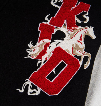 TALKLESSFASHION EON 26 Spring New Spot American Retro National Tide "Horse to Success" Baseball Uniform Patchwork Jacket Jacket