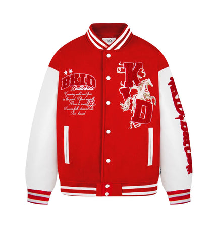 TALKLESSFASHION EON 26 Spring New Spot American Retro National Tide "Horse to Success" Baseball Uniform Patchwork Jacket Jacket