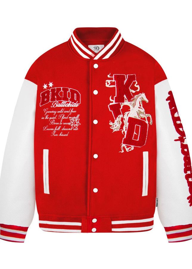 TALKLESSFASHION EON 26 Spring New Spot American Retro National Tide "Horse to Success" Baseball Uniform Patchwork Jacket Jacket
