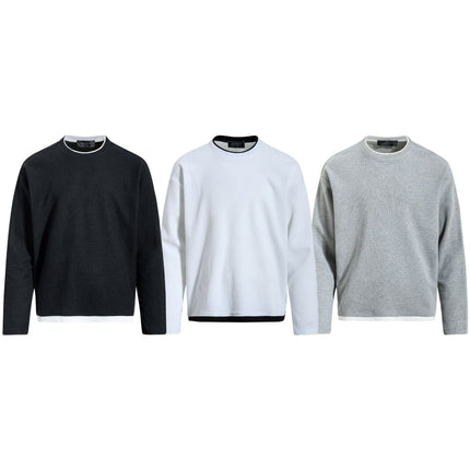 TALKLESSFASHION EON 26 Spring New spot American retro simple versatile loose long sleeve T-shirt for men