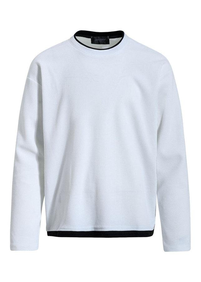 TALKLESSFASHION EON 26 Spring New spot American retro simple versatile loose long sleeve T-shirt for men