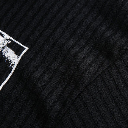 TALKLESSFASHION EON 26 Spring New Spot American Street Chao Gao Street Pit Texture Stitching Print Long Sleeve T-Shirt Men