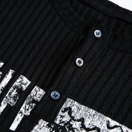 TALKLESSFASHION EON 26 Spring New Spot American Street Chao Gao Street Pit Texture Stitching Print Long Sleeve T-Shirt Men