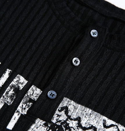 THETLSTUDIO EON 26 Spring New Spot American Street Chao Gao Street Pit Texture Stitching Print Long Sleeve T-Shirt Men
