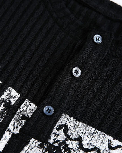 TALKLESSFASHION EON 26 Spring New Spot American Street Chao Gao Street Pit Texture Stitching Print Long Sleeve T-Shirt Men