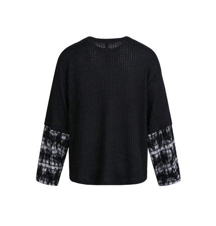 THETLSTUDIO EON 26 Spring New Spot American Street Chao Gao Street Pit Texture Stitching Print Long Sleeve T-Shirt Men