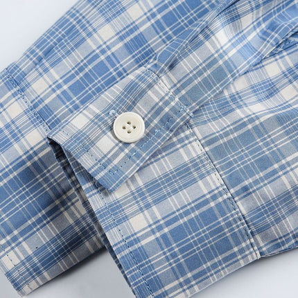 TALKLESSFASHION EON 26 spring new spot American street trend distressed plaid double pocket long sleeve shirt for men