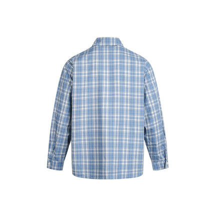 TALKLESSFASHION EON 26 spring new spot American street trend distressed plaid double pocket long sleeve shirt for men