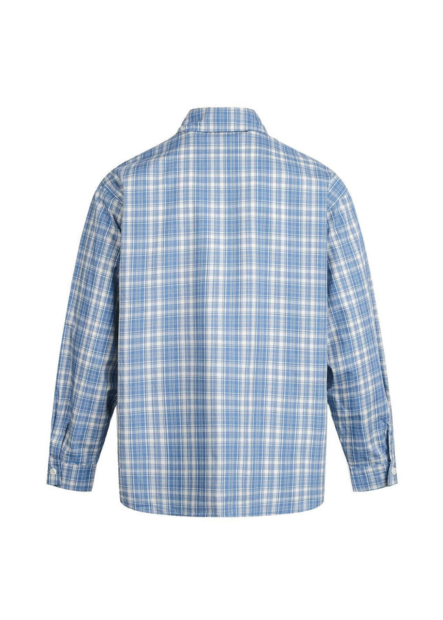 TALKLESSFASHION EON 26 spring new spot American street trend distressed plaid double pocket long sleeve shirt for men