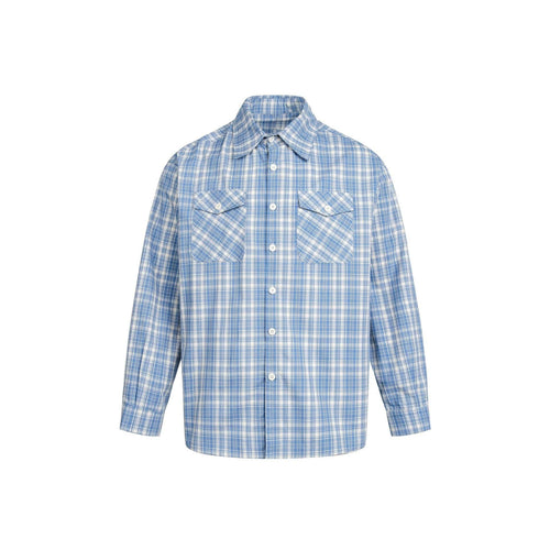 THETLSTUDIO EON 26 spring new spot American street trend distressed plaid double pocket long sleeve shirt for men