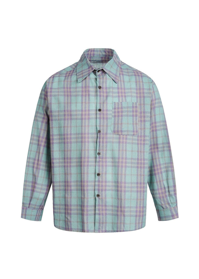 TALKLESSFASHION EON 26 spring new spot American street trend old character pattern long sleeve shirt man