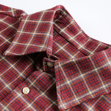 TALKLESSFASHION EON 26 spring new spot American street trend vintage plaid long sleeve shirt men