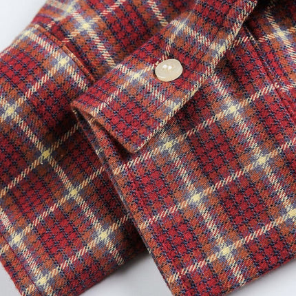 TALKLESSFASHION EON 26 spring new spot American street trend vintage plaid long sleeve shirt men